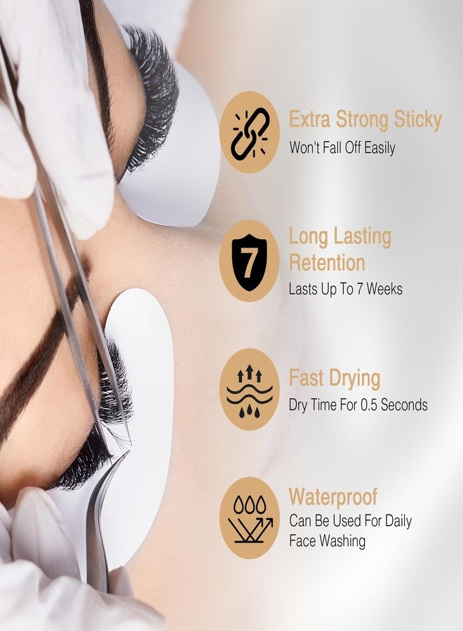 EMEDA Sensitive Lash Extension Glue - 0.5s Fast Drying Individual Eyelash Glue Retention 7 Weeks Waterproof Strong Hold Semi Permanent Adhesive for Lash Extensions Not for Beginners (5ml 0.5s) - Image 3